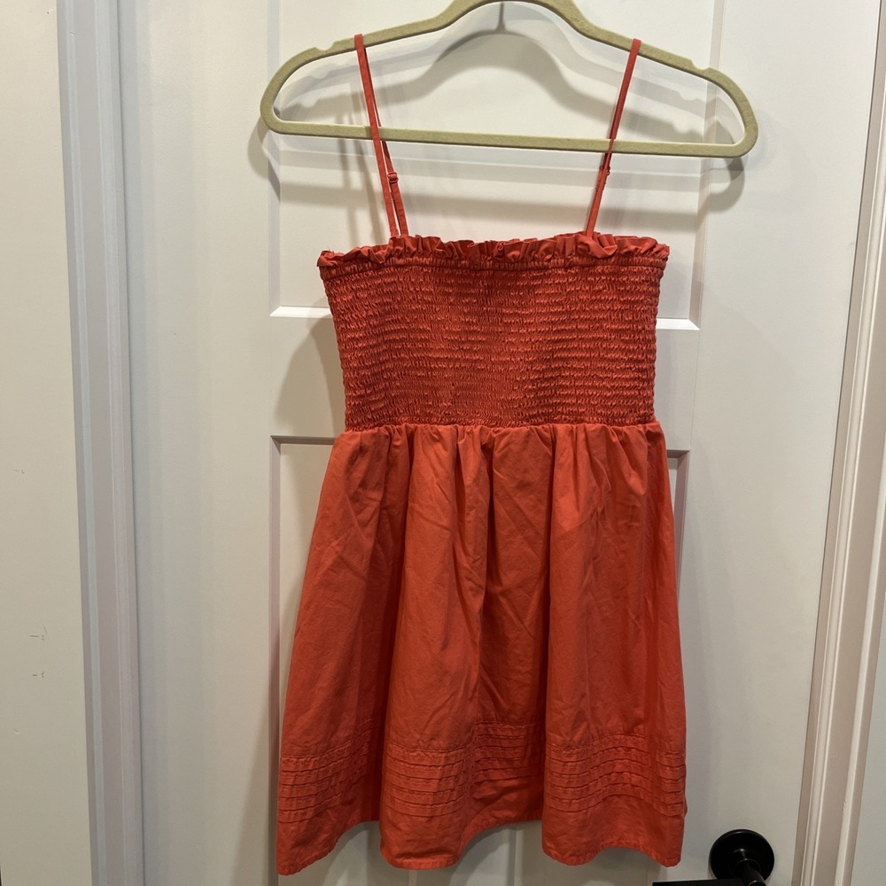 American Eagle Smockin'‎ On Sunshine Smocked Dress Sz M Petite Removable Straps